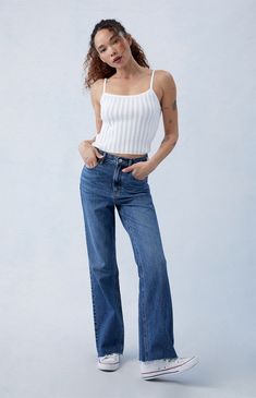 High Waisted Bootcut Jeans, Dark Indigo, Got It, Pacsun, Bootcut Jeans, Eco Friendly, Slim Fit, High Waisted