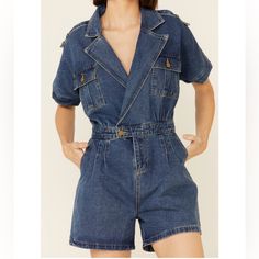 Brand New With Tags! Beautiful Lili Sidonio Denim Jumpsuit / Playsuit / Romper. Thick High Quality Denim. Size Medium. My Husband Bought For Me As A Gift. I Love This Jumper And Wanted So Badly For It To Fit Me, But It Was A Tad Too Big For Me. Hopefully It Will Find A New Home! Let Me Know If You Have Questions! Make An Offer :) For Reference I Am 5’6”135lbs And Usually Wear A Size Small-Medium Depending On The Fit Lili Sidinio / Anthropologie / Boutique / Western Chic Medium Wash Jumpsuits And Rompers With Pockets, Chic Dark Wash Jumpsuits And Rompers With Pockets, Chic Denim Blue Jumpsuits And Rompers With Pockets, Dark Wash Jumpsuits And Rompers For Summer Workwear, Summer Workwear Dark Wash Jumpsuits And Rompers, Trendy Denim Workwear Jumpsuit, Trendy Denim Jumpsuits For Workwear, Trendy Denim Jumpsuit For Work, Chic Denim Blue Short Sleeve Jumpsuit