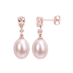 Complement your elegant style with these Stella Grace 10k Rose Gold Pink Freshwater Cultured Pearl, Morganite & Diamond Accent Drop Earrings. Complement your elegant style with these Stella Grace 10k Rose Gold Pink Freshwater Cultured Pearl, Morganite & Diamond Accent Drop Earrings. FEATURES Backings: post Nickel free Metal: 10k rose gold Plating: 10k rose gold Finish: polished Packaging: boxedSTONE DETAILS Stone type: morganite Total weight: 4/5 ct. Shape: pearDIAMOND DETAILS Total weight: less Classic Pink Diamond Earrings For Formal Occasions, Classic Rose Gold Gemstone Earrings, Rose Gold Pear-shaped Earrings For Anniversary, Elegant Pink Diamond Earrings For Anniversary, Rose Gold Pear-shaped Earrings For Formal Occasions, Pear-shaped Rose Gold Earrings For Formal Occasions, Formal Rose Gold Oval Diamond Earrings, Formal Rose Gold Pear-shaped Earrings, Formal Pear-shaped Rose Gold Earrings