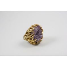 This is part of Chairish’s Fine Jewelry assortment.  Goldtone organic style ring with real amethyst rock cluster. Amethyst Cluster Gemstone Jewelry, Cluster Amethyst Gemstone Rings, Purple Amethyst Cluster Ring With Gemstone, Amethyst Cluster Gemstone Rings, Amethyst Cluster Rings With Gemstone, Cluster Amethyst Ring Gift, Elegant Amethyst Cluster Ring, Cluster Amethyst Ring As A Gift, Gift Cluster Amethyst Ring