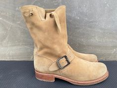 Frye Veronica Short Moto Biker Camel Buckle Suede Boots Rider Size 7 Awesome Shoes minor scuffs one of the top buckle missing see pictures. PLEASE VIEW ALL PHOTOS CAREFULLY AS I CONSIDER THEM PART OF THE DESCRIPTION. I WILL GLADLY COMBINE SHIPPING FOR MULTIPLE ITEMS PURCHASED IF THEY CAN BE SAFELY SHIPPED TOGETHER. DELIVERY WITHIN 5 BUSINESS DAYS, 1-2 BUSINESS DAY HANDLING. ONCE YOUR PAYMENT CLEARS, THIS ITEM WILL COME PROFESSIONALLY PACKAGED AND SHIPPED WITH CARE. PLEASE CONTACT ME THROUGH MESSAGES IF YOU HAVE ANY QUESTIONS OR CONCERNS. THANKS FOR LOOKING Frye Veronica Short, Frye Veronica, Awesome Shoes, Suede Boots, Boot Shoes Women, Nice Shoes, Camel, Womens Boots, Shoe Boots