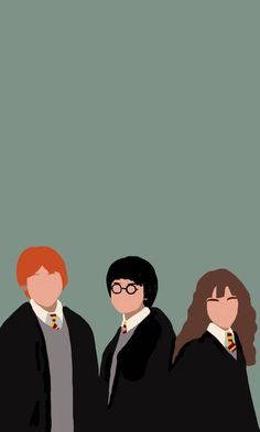 three harry potters standing next to each other