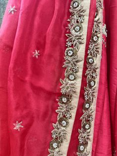 This gorgeous red raw silk bridal lehenga with zardosi and sequins work butti is teamed with a red heavy cutwork blouse. This outfit is completed with a red organza embroidered dupatta.
*Ready to ship in sizes XS, S, M, L Festive Raw Silk Lehenga With Zari Work, Raw Silk Dupatta With Gota Work For Reception, Red Floor-length Sharara With Zari Work, Unstitched Red Lehenga For Reception, Raw Silk Dupatta With Intricate Embroidery, Floor-length Raw Silk Dupatta With Intricate Embroidery, Red Unstitched Lehenga With Traditional Drape, Unstitched Red Lehenga With Traditional Drape, Red Unstitched Lehenga In Traditional Drape