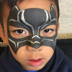 Face Paint Party, Black Panther Mask, Black Panther Face, Diy Face Paint, Mask Face Paint, Face Painting Tips, Face Painting For Boys