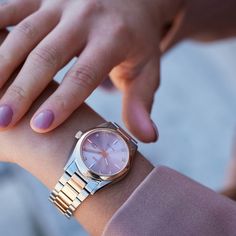 Effortlessly transition from day to evening with this elegant ladies' Citizen Eco-Drive® diamond accent two-toned watch. The pink dial features rose-toned hands, stick and diamond accent markers and a date display at 3 o'clock. 33.0mm stainless steel case with sapphire crystal and a rose ion-plated bezel. Japanese quartz movement keeps accurate time while the Eco-Drive® technology harnesses the power of any light source so it never needs a new battery. The brushed and polished two-toned stainless steel link bracelet secures with a fold-over clasp. Water resistant to 100 meters. We are an authorized Citizen dealer. Formal Pink Diamond Watch With Diamond Hour Markers, Elegant Pink Watch With Date Indicator, Elegant Pink Watches With Date Indicator, Timeless Pink Watch For Formal Occasions, Timeless Formal Pink Watch, Timeless Pink Gold Watch With Diamond Hour Markers, Pink Diamond Watch With Diamond Hour Markers, Pink Watches With Diamond Hour Markers, Timeless Pink Watch With Date Indicator