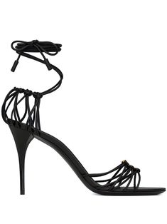 black calf leather lace-up detailing signature Cassandre logo plaque open toe tie-fastening ankle strap branded insole high 90mm stiletto heel Luxury Leather Strappy Lace-up Sandals, Luxury Strappy Lace-up Sandals For Evening, Luxury Open Toe Lace-up Sandals, Luxury Lace-up Sandals With Heel Strap, Luxury Lace-up Open Heel Sandals For Formal Occasions, Luxury Open Toe Lace-up Sandals For Evening, Luxury Lace-up Sandals With Padded Heel For Evening, Luxury Lace-up Sandals With Padded Heel For Formal Occasions, Luxury Evening Lace-up Open Toe Sandals