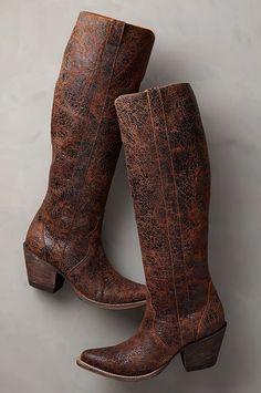 click to expand Tall Western Boots, Tall Western Boot, Distressed Leather Boots, Fur Accessories, Handmade Boot, Tall Leather Boots, Skirt Leather, Flowing Skirt, Distressed Leather