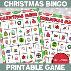 printable christmas bingo game for kids to play