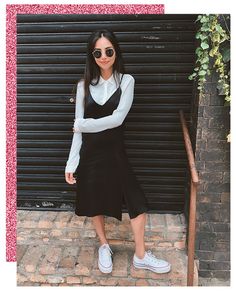 Looks Com All Star, Black Dress Winter, Spring Paris, Dresses Winter, Winter Street, Camisa Social, Looks Street Style, Fashion Victim, Looks Style