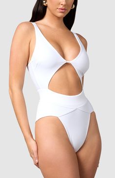 Inspired by vintage 60’s swimsuits, this ultra-flattering monokini is perfect for the classic beauty. The thick elastic in the waistband gives maximum tummy control for that classic hourglass figure. Adjustable straps – Shoulder and back clamp adjust for a more tailored fit Removable padding – To choose what fits you best Thick elastic waistband – Cinches in the waist Big bust and small bust friendly Cheeky bottoms – Most flattering cut to accentuate your bottom One-piece Bodysuit With Boning For Swimming, Fitted High Cut White Swimwear, Fitted High Cut Swimwear For Poolside, Fitted High Cut Poolside Swimwear, Chic Boned Swimwear For Beach, Beachwear One-piece Swimwear With Support, One-piece Beachwear Swimwear With Boning, One-piece Beachwear Swimsuit With Boning, Summer Swimming Bodysuit With Boning