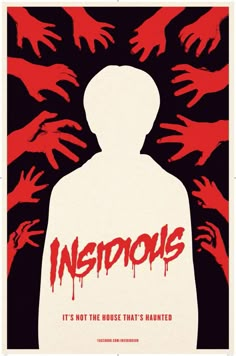 a movie poster with hands coming out of the man's head and words inside it