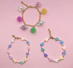 Ranging from stars, hearts & sweets, these surely will make your outfit even sweeter! If you love wearing cute charm bracelets, then fairy kei jewelry is a great match for your style💕. Makes a perfect gift for anyone that loves pastel colors or simply likes cute jewelry. You can't find these anywhere else, so why not add some cuteness to your life?  Check out our charm bracelets section for more unique designs! *All are stainless steel, adjustable *Reaches up to 8.5 inches *Matches with fairy k Yume Kawaii Aesthetic, Cute Charm Bracelets, Fairy Kei Aesthetic, Kei Jewelry, Pastel Earrings, Pastel Kawaii, Kawaii Earrings, Kawaii Jewelry, Kawaii Aesthetic