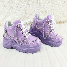 Hak Tinggi, Goth Shoes, Dr Shoes, Cute Shoes Heels, Funky Shoes, You Are Important, Wedges Style, Purple Shoes