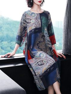 Sku CY-!29942 Material Cotton-blend Style Loose Feature Printed Occasion Going out , Casual , Office Neckline Round-neck Seasons Summer Type Maxi Dresses Color GREY,RED,GREEN,ORANGE Size M,L,XL,2XL,3XL Size chart: Please consult the size chart we provide for this item's measurements to help you decide which size to buy. Please note: There may be 1-3cm differ due to manual measurement. CMINCH Bust Shoulder Length M 94 38 110 L 98 39 111 XL 102 40 112 2XL 106 41 113 3XL 110 42 114 Boho Style Dresses, Pretty Clothes, Casual Office, Printed Dress, Cozy Fashion, One Piece Swimwear, Green Orange, Gray Dress, Maxi Dresses