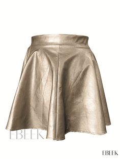 Ebeek - Womens Plus Size Casual Skirt: Solid Waist Band A-line Faux Leather Mini Skirt with Medium Stretch Trendy A-line Party Skirt, Spring Party Faux Leather Mini Skirt, Fall Party A-line Bottoms, Fall Party Faux Leather Skirt, Solid Mini Skirt For Fall Party, Elegant Faux Leather Summer Skirt, Elegant Summer Faux Leather Skirt, Elegant Faux Leather Mini Skirt For Summer, Solid A-line Mini Skirt For Parties