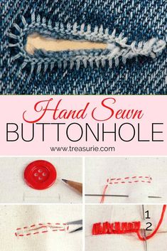 how to sew a button hole in jeans with this step by step video instructions