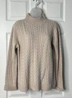 I just added a new item to eBay, Classic Elements Cable Knit Sweater - Mock Neck, Beige, Medium-Versatile & Cozy! #eBay #eBaySeller Dress Slacks, Cable Sweater, Small Light, Cable Knit Sweater, Spot On, Cable Knit, Mock Neck, Knit Sweater, Sweater Outfits