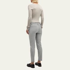 Brunello Cucinelli cropped slim-fit pants in cotton  Mid-rise; sits high on hip Button/zip fly; belt loops  Side slip pockets; back welt pockets  Cropped fit Cotton Made in Italy Travel Scarf, Polo Tees, Evening Jackets, Slim Fit Pants, Jeans Jumpsuit, Short Suit, Lingerie Sleepwear, Sneaker Shopping, Sweater Skirt