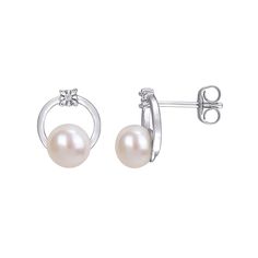 Decorated with lustrous freshwater cultured pearls, these Stella Grace hoops are a brilliant complement to your favorite outfits. Decorated with lustrous freshwater cultured pearls, these Stella Grace hoops are a brilliant complement to your favorite outfits.Click on this JEWELRY & WATCHES GUIDE to learn about fit, styles, materials and more! Metal: 10k white gold Backings: post Packaging: boxed Plating: rhodium Finish: polished Length: 6.2 mmDIAMOND DETAILS Total weight: less than 1/10 ct. Shap Pearl Diamond Earrings For Anniversary, Akoya Pearl Earrings For Evening, Pearl Earrings With Diamond Accents, Round Cut, Pearl Diamond Round Earrings, Diamond Earrings With Akoya Pearl Drop, White Gold Pearl Earrings With Diamond Accents, Akoya Pearl Earrings With Diamond Accents, Round Pearl Diamond Earrings, Anniversary Pearl Earrings