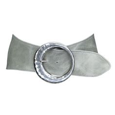 Wendy Belt Wide Sage Leather Silver Round Large Buckle - Streets Ahead – StreetsAheadInc Electric Daisy, Audio Room, Silver Belts, Leather Silver, Mode Inspiration, Soft White, Italian Leather, Outfit Inspirationen, Belt Buckles