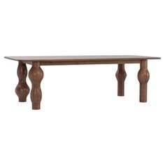 a wooden table with two legs on it