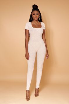 Our love runs deep for this jumpsuit! We love a sexy body hugger when the body gets chilly. You can either dress this up for outing or dress down to lounge around ? airport run .Paired with a simple sneaker or heels you are ready for a beautiful outing. OATMEAL also available in BLACK, OATMEAL Super stretchy Tie back closure Square neckline Short sleeves Machine wash Model wearing SMALL Fitted Full-length Bodysuit With Thumbholes, Love Run, Square Necklines, Tie Backs, Tie Back, Dressed Down, Square Neckline, Love A, Our Love