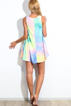 Neon tie-dye shift dress.Side pockets.Loose fit.Cotton/polyester. Dresses Xs, Shift Dress, Lily Pulitzer Dress, Batik, Tie Dye, Loose Fitting, Online Store, Dye, Neon