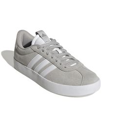 adidas-VL Court 3.0 Sneaker -Women's Elevate your sporty looks with the Adidas VL Court 3.0 sneaker. A smooth, coated leather upper and vulcanized-theme rubber sole bring all the attention to the fabric-lined sneaker. This sneaker is backed by a cushioned midsole and is ideal for skateboarding and casual streetwear. Gray Boost Midsole Sneakers, Gray Synthetic Sneakers With Vulcanized Sole, Adidas Vl Court, Adidas Grand Court, Sporty Looks, Michael Kors Fashion, Grey Sneakers, Nike Fashion, Grey Shoes