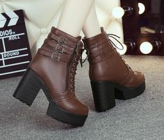 Women's Spring/Autumn High-Heeled Martin Boots | ZORKET – zorket Winter High Ankle Platform Lace-up Boots, Brown Platform Lace-up Winter Boots, High Ankle Platform Boots For Fall Outdoor Activities, Winter Platform Ankle Lace-up Boots, Fall High Ankle Platform Boots For Outdoor, Winter Platform Mid-calf Boots With Round Toe, Brown Lace-up Moto Boots For Fall, Winter High Ankle Platform Martin Boots, Fall Season High Ankle Platform Boots