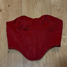 Zara Satin Red Bustier Top, Zippered Back. Super Sturdy, Brand New With Tags, Never Worn! Elegant Overbust Crop Top For Party, Elegant Underbust Crop Top For Parties, Red Satin Party Corset, Red Strapless Corset With Boned Bodice, Red Elegant Formal Corset, Elegant Red Formal Corset, Red Sleeveless Corset With Boning, Elegant Red Corset With Boned Bodice, Elegant Red Underbust Corset