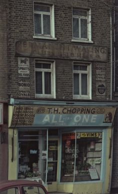 a car parked in front of a building