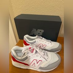 Brand New With Box 6y Fits Like 7-7.5 Women’s New Balance 997h, New Balance White, Shoes New Balance, New Balance Shoes, New Balance, Kids Shoes, Red White, Red And White, Brand New