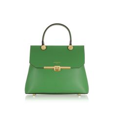 Atlanta Top Handle Satchel Bag W/Shoulder Strap - Green | Le Parmentier | Wolf & Badger Elegant Epsom Leather Shoulder Bag For Everyday Luxury, Epsom Leather Bags For Everyday Luxury, Everyday Luxury Epsom Leather Satchel Shoulder Bag, Everyday Luxury Epsom Leather Shoulder Bag With Detachable Strap, Elegant Epsom Leather Bag For Everyday Luxury, Green Satchel With Palladium Hardware And Top Handle, Green Satchel With Palladium Hardware, High-end Green Satchel With Detachable Handle, Saffiano Leather Satchel Shoulder Bag For Everyday Luxury