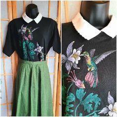 Hey, I found this really awesome Etsy listing at https://www.etsy.com/listing/1109782800/early-90s-collared-t-shirt-w Scooter Dress, 90s Y2k Fashion, Flowers Graphic, Hummingbird Flowers, Cottagecore Vintage, Colored Cardigans, Early 90s, Collar Tshirt, Red Green Yellow