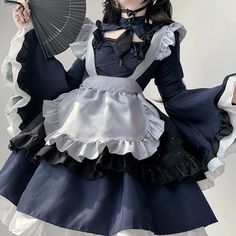 Cute Kitagawa Marin Dress-up Darling Maid Lolita Dress Cosplay ON657 Types Of Maid Outfits, Gothic Maid Outfit, Maid Uniform Modern, Maid Outfit Design, Maid Dress Design, Maid Dress Aesthetic, Maid Outfit Aesthetic, Komi Cosplay, Cute Maid Dress