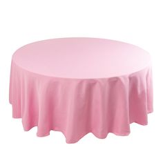 a round pink tablecloth on a white background