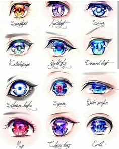 various types of eyes with different colors