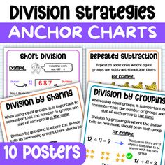 division strategy anchor chart with 10 posters