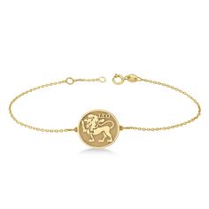 Flaunt your sun sign with the chic design of this Leo Coin Zodiac Bracelet bracelet, expertly crafted in 14k yellow gold. Wear it as a personal talisman or present it to a loved one as a special gift. This Coin Zodiac Bracelet is also available in the eleven other signs of the Zodiac. #bracelet #braceletsoftheday #braceletoftheday #braceletes #braceletstack #braceletshop #braceletlove #braceletswag #braceletsforsale #braceletlover #braceletset #braceletaddict Zodiac Characteristics, Signs Of The Zodiac, Zodiac Bracelet, Zodiac Jewelry, Sun Sign, Star Sign, Bracelet Stack, Star Signs, The Chic