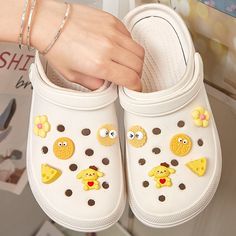 Elevate your DIY projects with these adorable 10pcs Sanrio Crocs Accessories! 🐾 🌟 Unleash Your Creativity: Essential for adding a touch of cuteness and personality to your Crocs. Perfect for customizing your footwear with lovable and fun accessories. ✨ Superior Quality: Crafted with precision to ensure top-notch quality. These Sanrio Crocs accessories capture the essence of Kawaii with exceptional craftsmanship. 💫 Versatile and Flexible: Open the door to endless creative possibilities with th Customizable White Novelty Craft Supplies, White Novelty Craft Supplies For Gifts, Novelty White Craft Supplies For Gifts, Cute Customizable Multicolor Craft Supplies, Cute Customizable White Craft Supplies, Cute White Craft Supplies, Sanrio Crocs, Crocs With Charms, Cottagecore Dark Academia