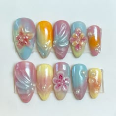 Summer Aura, Lexi Nails, Aura Nails, Amazon Beauty, Hippie Nails, Summery Nails, Really Cute Nails, Cute Gel Nails, Get Nails