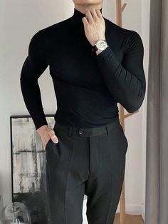 Male Turtleneck Outfit, Casual Night Out Outfit Men, Night Out Outfit Men, Casual Night Out Outfit, Turtleneck Outfit, Oufits Casual, Personal Image, Mens Outfit Inspiration, Streetwear Aesthetic