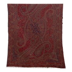 A jewel of Kashmiri craftsmanship, this vintage wool blend embroidered pashmina shawl is crafted from a luxurious wool blend, offering cozy comfort with a touch of sophistication. The vibrant red base acts as a canvas for the meticulous embroidery that adorns the entire surface. Delicate palmette motifs, Indian Paisley and swirling arabesque scrolls, rendered in a variety of colors, dance across the fabric, creating a mesmerizing display of Kashmiri artistry. Pashmina, a type of fine cashmere wo Embroidered Red Pashmina Shawl In Jamawar, Traditional Red Pashmina Shawl, Red Jamawar Shawl Scarf, Traditional Red Jamawar Shawl, Embroidered Red Pashmina Shawl, Red Embroidered Pashmina Shawl, Elegant Red Pashmina Shawl With Traditional Patterns, Elegant Embroidered Red Pashmina Shawl, Red Pashmina Shawl With Traditional Patterns