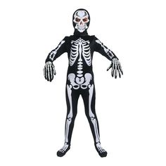 a skeleton costume is shown on a white background