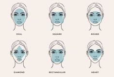 Accessorizing the 6 Face Shapes (Fashion)- Handouts! by Verushka's Stuff Perfect Face Shape, Shape Names, Diamond Face Shape, Square Face Shape, Diamond Face, Heart Face, Round Face Shape, Square Face, Oval Face Shapes