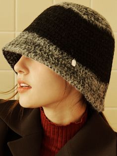 Editor's NotesMarchen's hat is comfortable and designed to be everyday-wearable pieces.- Light-weighted - Eye-catching vintage mood- Soft knit texture- Signature knitted patterns- Minimal and modern moodsMeasurements(in.)- Size: One size.- Head Girth: 22.05in. ~ 22.83in.- Height: 9.1in.Composition & Care- wool 50%  polyester 50%- Avoid direct heat and moisture- Do not dry clean- Do not iron- Do not bleach- Wash dark colors separately- Professional cleaning is recommendedDesigner- by&nbs Winter Wide Brim Bucket Hat, Winter Wide Brim Bucket Hat One Size, Cozy Black Knit Hat, Winter Bucket Hat With Short Brim, One Size, Vintage One Size Winter Hat, Vintage One-size Winter Hat, Vintage Winter Hat, One Size, Casual Short Brim Winter Bonnet, Casual Winter Bonnet With Short Brim