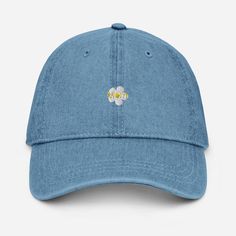 Complement your everyday wardrobe with this pigment-dyed denim hat! Made out of 100% cotton, the 6-panel cap offers a light feel, while the adjustable strap ensures a solid and comfortable fit.  * 100% cotton * 6-panel unstructured cap with a low profile * Soft crown *  6 sewn eyelets  * 4 rows of visible stitching on the visor * Adjustable strap * Head circumference: 21.65″-25.19″ (55 cm-64 cm) * Blank product sourced from China This product is made especially for you as soon as you place an or Washed Cotton Dad Hat, Washed Cotton Baseball Cap, Everyday Washed Cotton Dad Hat, Casual Cotton Pre-washed Baseball Cap, Pre-washed Cotton Baseball Cap With Curved Bill, Washed Cotton Hat With Curved Brim, Soft-washed Cotton Hat With Curved Brim, Washed Cotton Dad Hat Baseball Cap, Vintage Cotton Dad Hat With Curved Visor