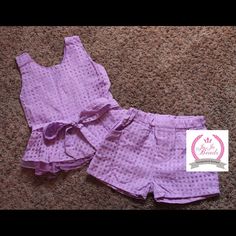 Lavender Two Piece Short Sets Nwt 4/5, 5/6, 8/9 Lavender Cotton Sets For Spring, Cute Purple Spring Sets, Purple Cotton Sets For Summer, Purple Summer Playwear Sets, Purple Playwear Sets For Summer, Summer Purple Playwear Sets, Two Piece Short Set, Matching Sets, Color Purple