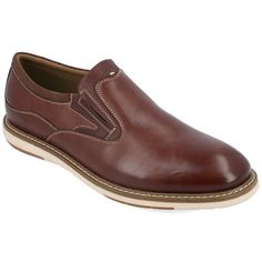 The Willis loafer by Vance Co. really does match everything. This slip-on shoe offers a flexible fit with stretch gore accents at the sides and soft vegan leather. A durable rubber sole and a 6 mm Tru Comfort Foam™ insole ground the look for all-day comfort. Business Casual Slip-ons With Ortholite Insole, Leather Slip-on Dress Shoes With Ortholite Insole, Slip-resistant Leather Slip-on Dress Shoes, Slip-on Leather Dress Shoes, Slip-resistant, Formal Slip-on Slip-resistant Loafers, Leather Slip-on Dress Shoes With Slip-resistant Sole, Leather Slip-on Dress Shoes Slip-resistant, Formal Synthetic Loafers With Arch Support, Casual Brown Loafers With Arch Support