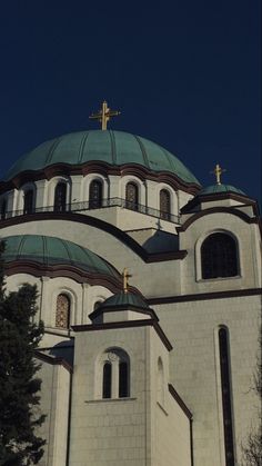 an image of a church that is in the day time hours or nights with no people around it